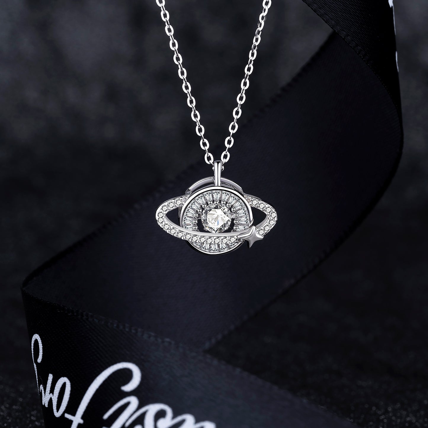 星環閃耀莫桑鑽項鍊 Planetary Ring Moissanite Necklace