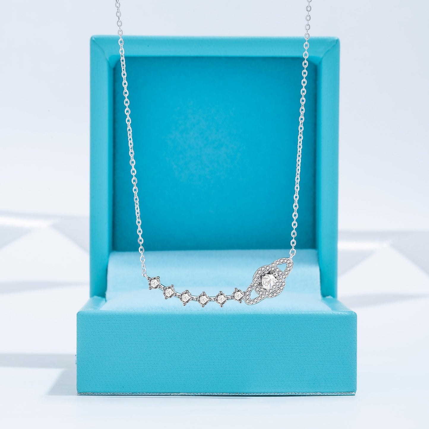 流星星環莫桑鑽項鍊 (0.5卡) Shooting Star Moissanite Necklace (0.5ct)