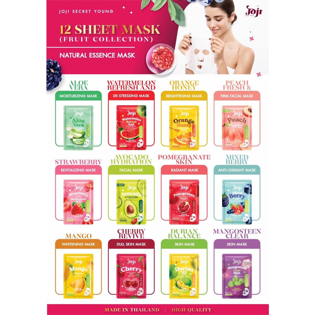 泰國 Joji Secret Young 修護面膜 Radiant Mask (石榴 Pomegranate) Buy 4 get 1 FREE! Joji