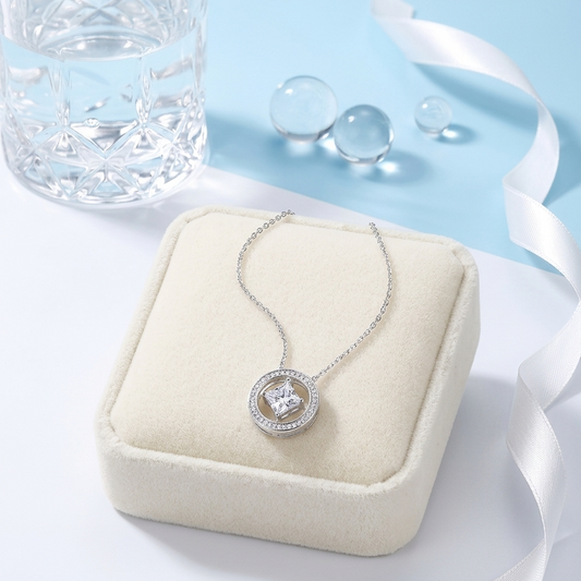 Line Jewelry 圈圈蘇聯鑽吊墜項鍊 Round Zircon Pendant Necklace