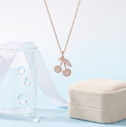 Line Jewelry 櫻桃吊墜項鍊 Cherry Pendant Necklace
