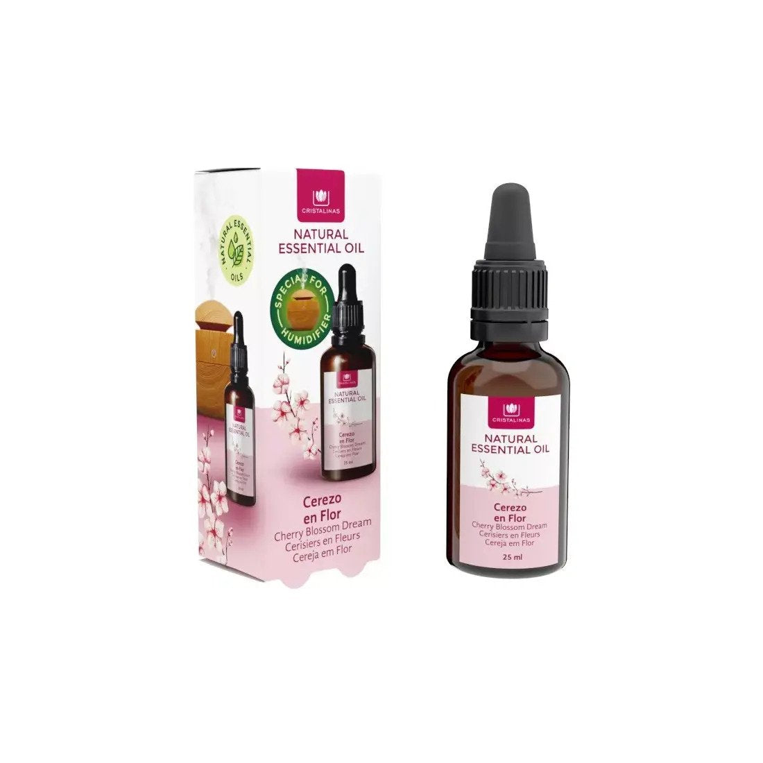 Cristalinas Cherry Blossom Water-soluble Essential Oils 水溶性櫻花精油 25ml (For diffuser or humidifier 霧化機或香薰機專用)  西班牙直送 Cristalinas