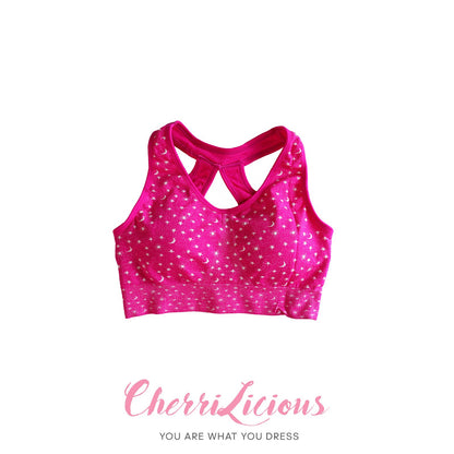 Active Wear 粉紅星星圖案運動上衣 Cherrilicious
